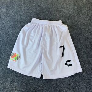 Charly Soccer Shorts Mens Medium White Excellent Liga MX #7 Athletic Training